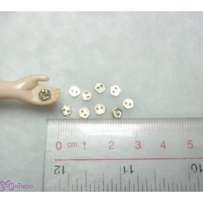 DIY Materials 4mm Metal Mini Button Flower Silver (10pcs) NDB035SLR